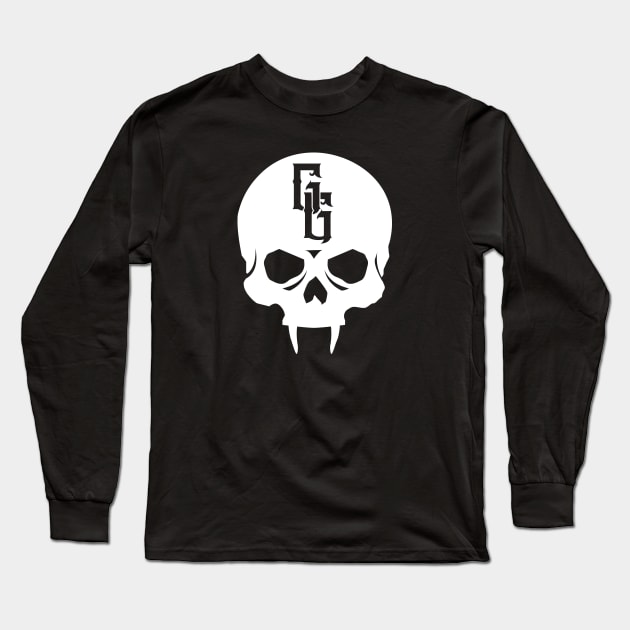 Gehenna Gaming Skull (White) Long Sleeve T-Shirt by highcouncil@gehennagaming.com